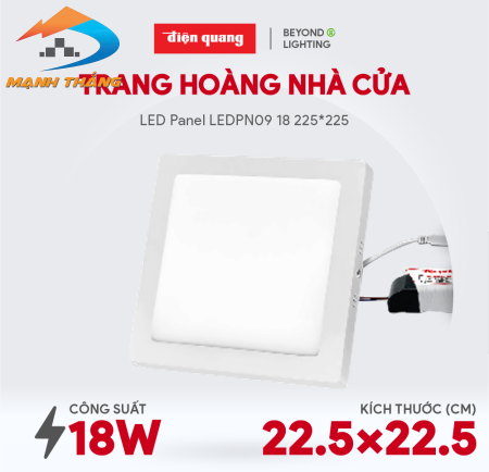 Bộ đèn LED Panel vuông Điện Quang ĐQ LEDPN09 18 225 (18W, 225×225)