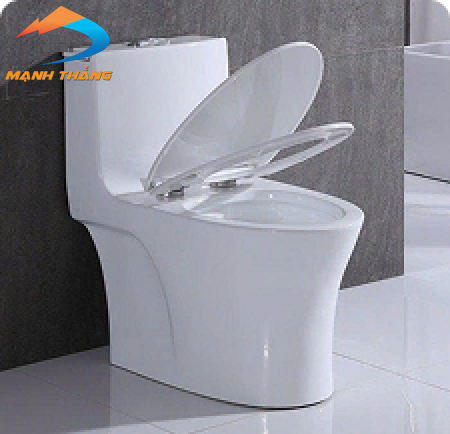 Bồn Cầu 1 Khối Trắng Sứ LUSENTER (BCMK05)