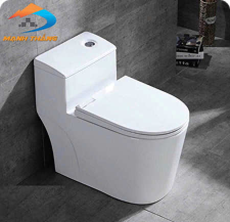 Bồn Cầu Một Khối Trắng Sứ Nút Tròn LUSENTER