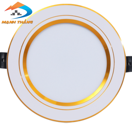 Đèn LED âm trần downlight viền vàng 3 màu VDL3CG7W – 7W