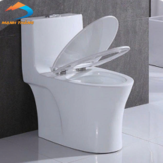 Bồn Cầu 1 Khối Trắng Sứ LUSENTER (BCMK05)