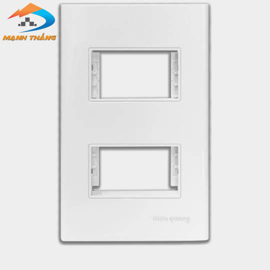 Mặt nạ 2 module âm tường Điện Quang ĐQ IW1 M2M W (màu trắng)