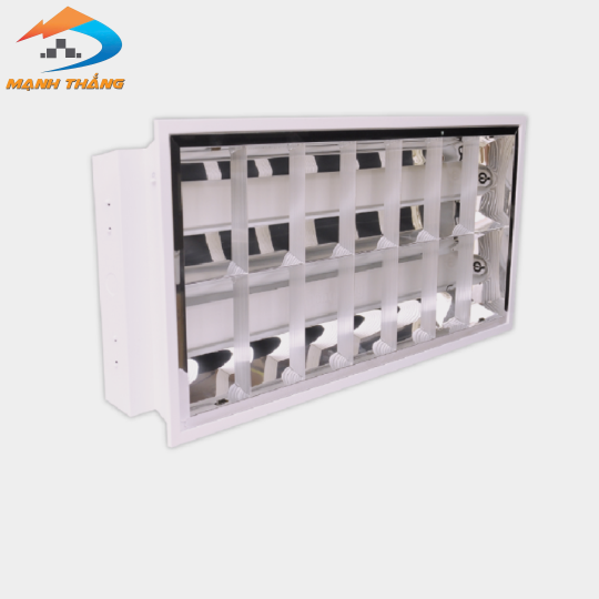 Bộ máng âm trần Điện Quang ĐQ RF01 218GASI (chóa nhôm 0.6m đôi ballast từ)