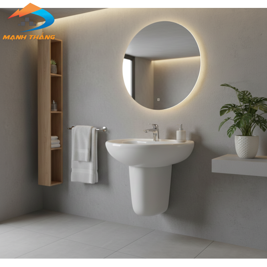 Lavabo sứ  + Chân treo WB-14