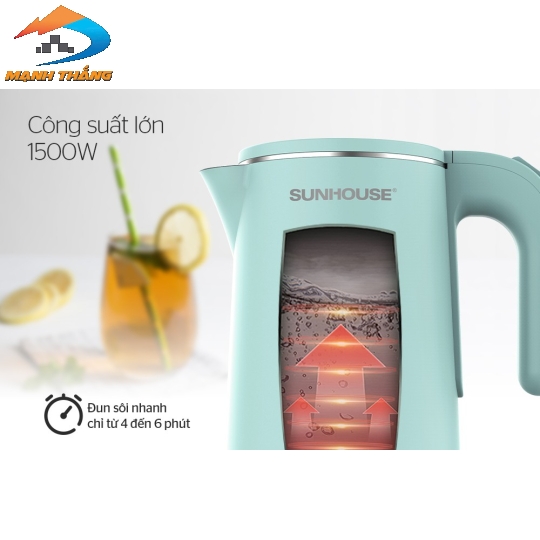 Ấm siêu tốc inox 2 lớp 1.8L Sunhouse SHD1351